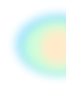 A soft gradient ellipse from yellow to green symbolizing the new way forward